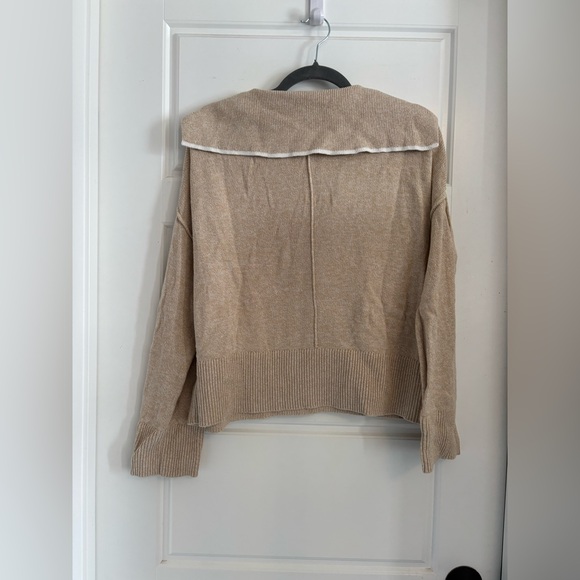 Banana Republic Organic Cotton Sailor Sweater Boxy Quiet Luxury Neutral S M - Picture 3 of 5